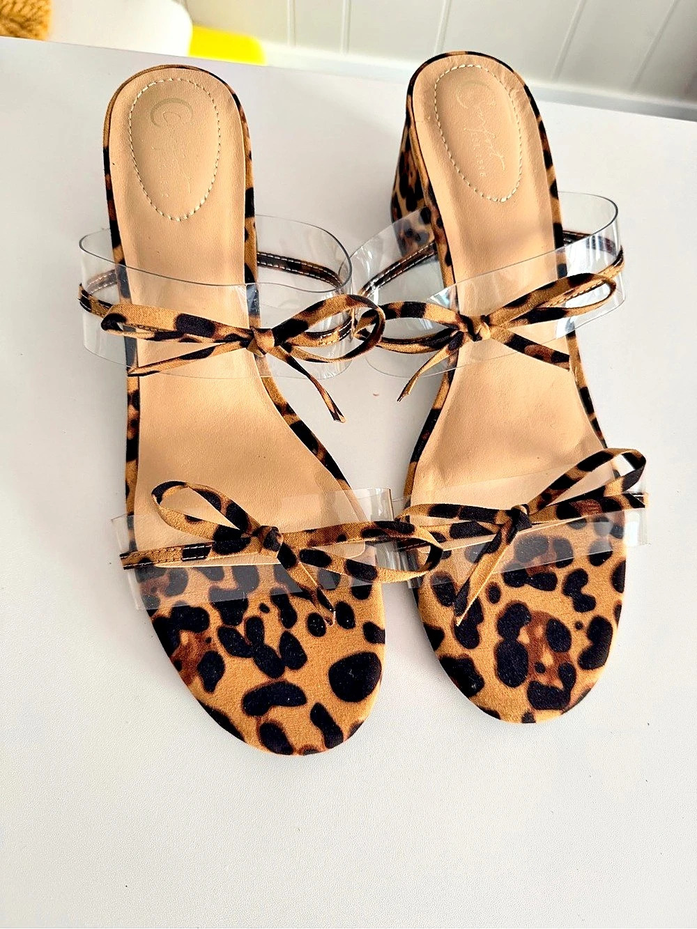Leopard Print Strappy Heeled Sandals